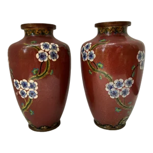 Chinese Cloisonné Vases a Pair