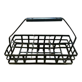 Vintage 1940s-50s Metal Bottle Carrier For Sale