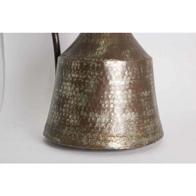 Antique Middle Eastern Persian Tinned Copper Ewer 19th Century For Sale - Image 4 of 13