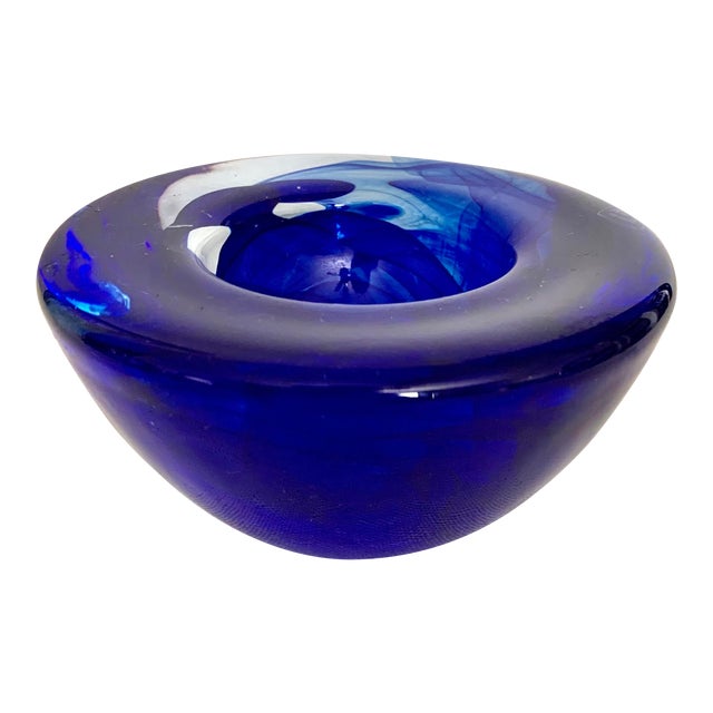 Kosta Boda Modern Cobalt Blue Art Glass Votive Chairish