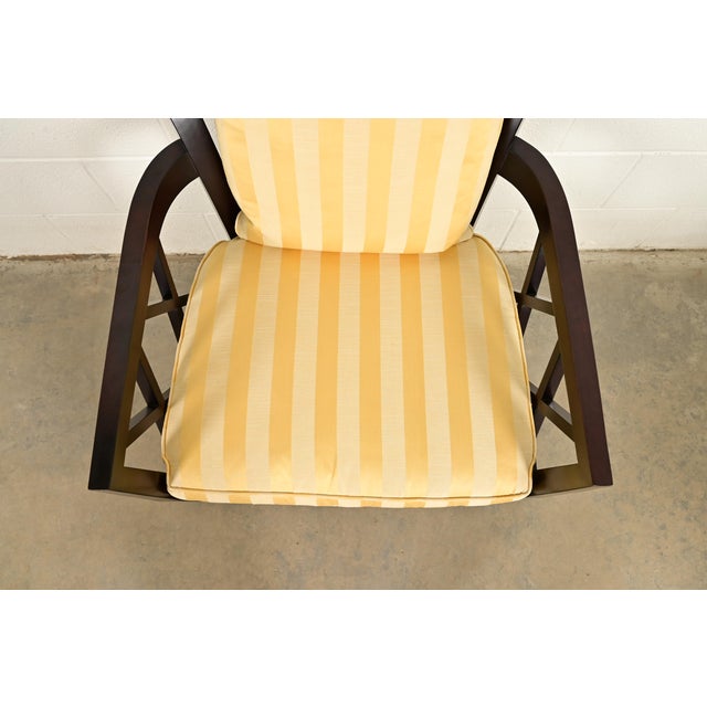 Wood Barbara Barry for Baker Furniture Modern Regency Lounge Chairs, Pair For Sale - Image 7 of 15