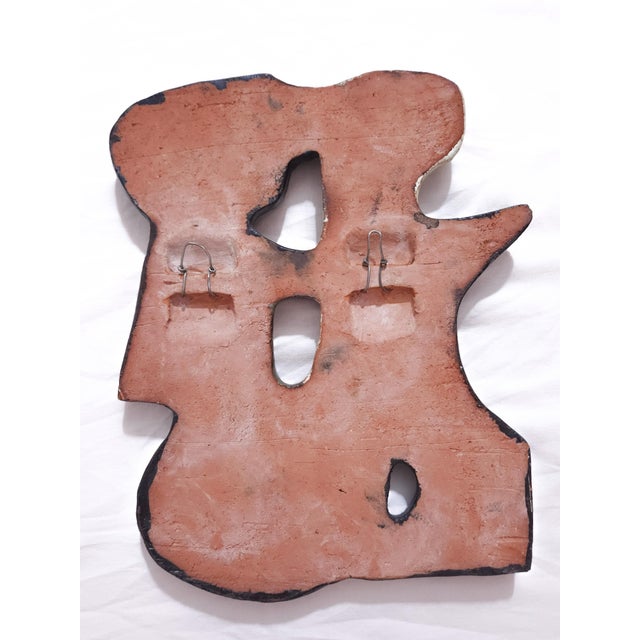 1970s Mid-Century Art Pottery Wall Tile by Elisabeth Vandeweghe, Belgium, 1960s For Sale - Image 5 of 6