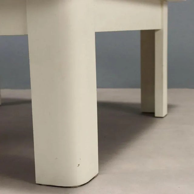 Vintage Coffee Table in White Lacquered Wood, Italy, 1970s For Sale - Image 5 of 9