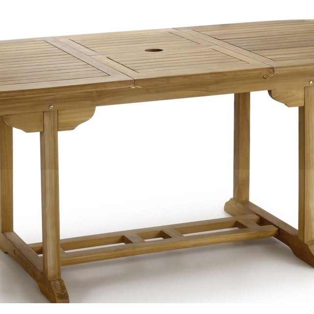 Modern New Teak Oval Foldable Dining Table, Indoor and Outdoor For Sale - Image 3 of 5
