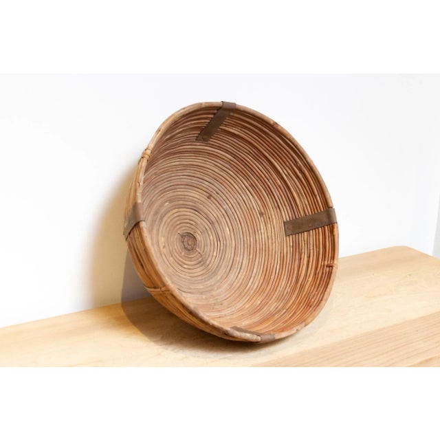 Large Handwoven Farmhouse Basket For Sale - Image 4 of 6