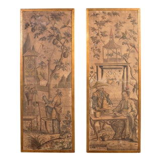 Pair 19th Century French Chinoiserie Wallpaper Panels For Sale