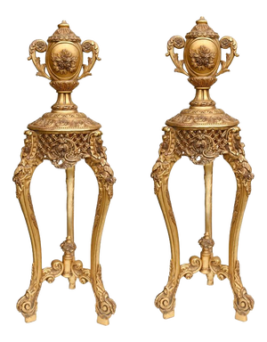 Italian Rococo Stands in Giltwood, Set of 2