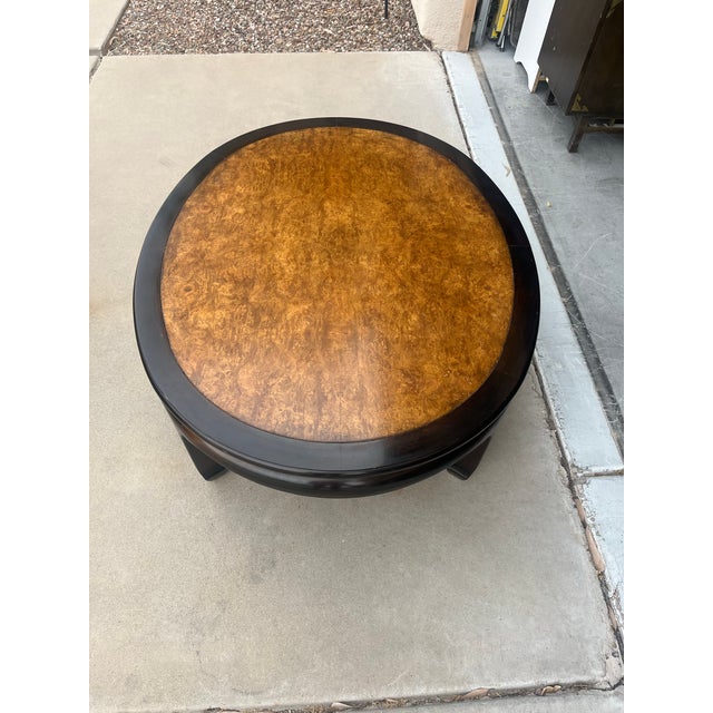 Chinoiserie Mid Century Ming Style Coffee Table With Burlwood For Sale - Image 3 of 12