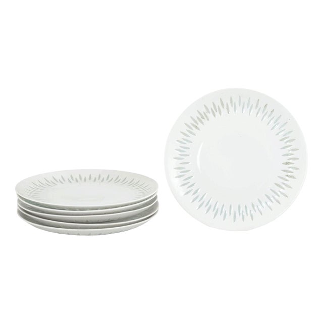 Salad and Dessert Plates in Porcelain by Friedl Holzer-Kjellberg for Arabia, 1970s, Set of 6 For Sale