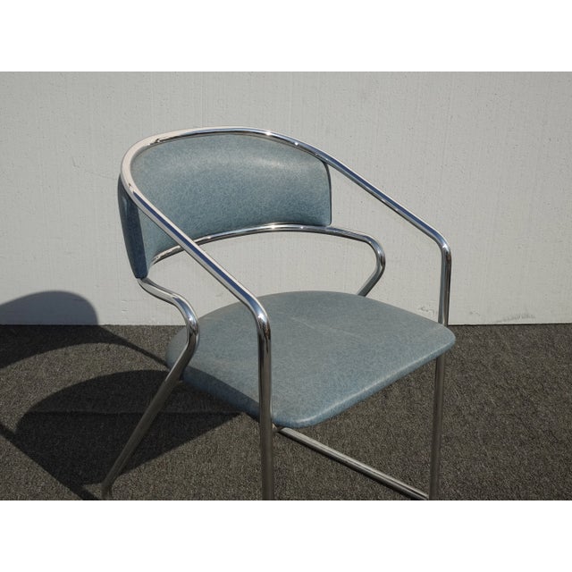 Metal Vintage Mid Century Modern Lowenstein Chrome Chair Made in Italy For Sale - Image 7 of 13