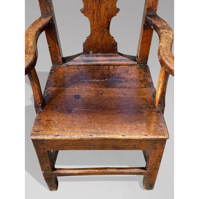 Antique Georgian Oak Armchair, 1760 For Sale - Image 9 of 10