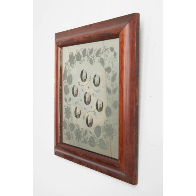 Victorian English 19th Century Square Framed Convex Bullseye Mirror For Sale - Image 3 of 8