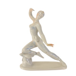 Porcelain Dancer Figurine from Hollohaza, 1960s For Sale