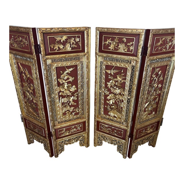 Vintage Chinoiserie Screen Dividers - a Pair For Sale