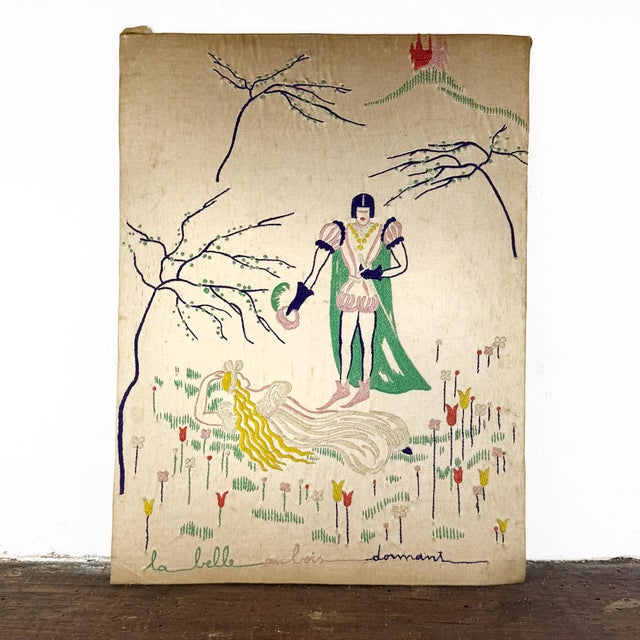 Vintage Art Deco French Silk Embroidery Panel, 1920s For Sale - Image 12 of 12
