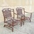 Brown Late 20th Century Cast Aluminum Basket Weave Lattice Patio Outdoor Rocking Lounge Chairs - A Pair For Sale - Image 8 of 10
