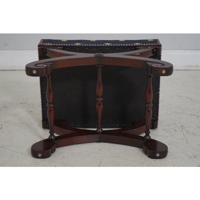 Vintage Federal Style Bench W. Brand New Upholstery For Sale - Image 12 of 12
