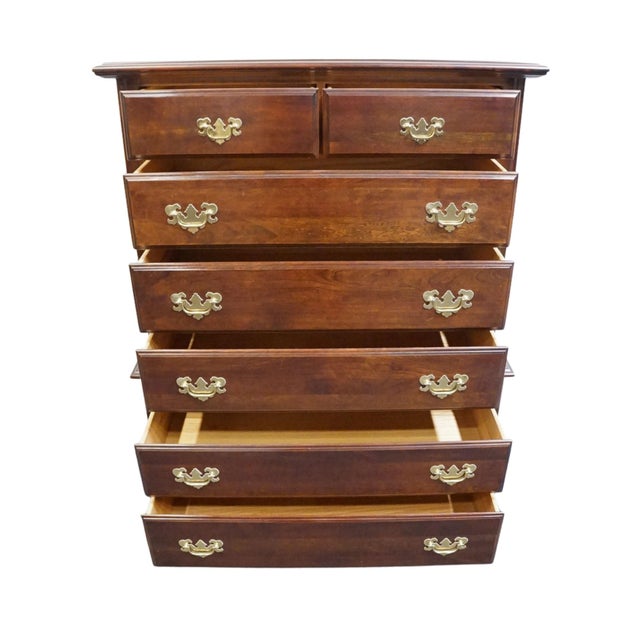 Cresent Furniture Solid Cherry Traditional Style 40" Chest on Chest 2216 For Sale - Image 4 of 11
