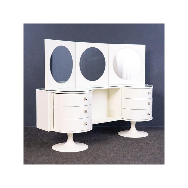Vintage Chest of Drawers with Mirror, Stool and Chair, 1970s, Set of 3 For Sale - Image 5 of 18