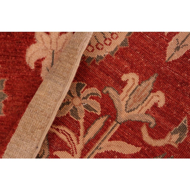 Tan Shabby Chic Ziegler Rust Tan Hand-Knotted Wool Rug - 6'0'' X 8'10'' For Sale - Image 8 of 8
