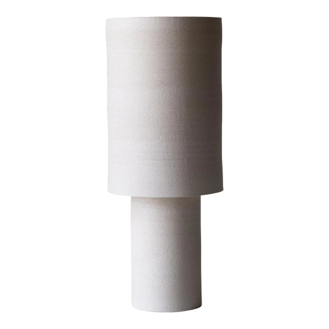 Large Contemporary Ceramic Straight Walled Lamp For Sale