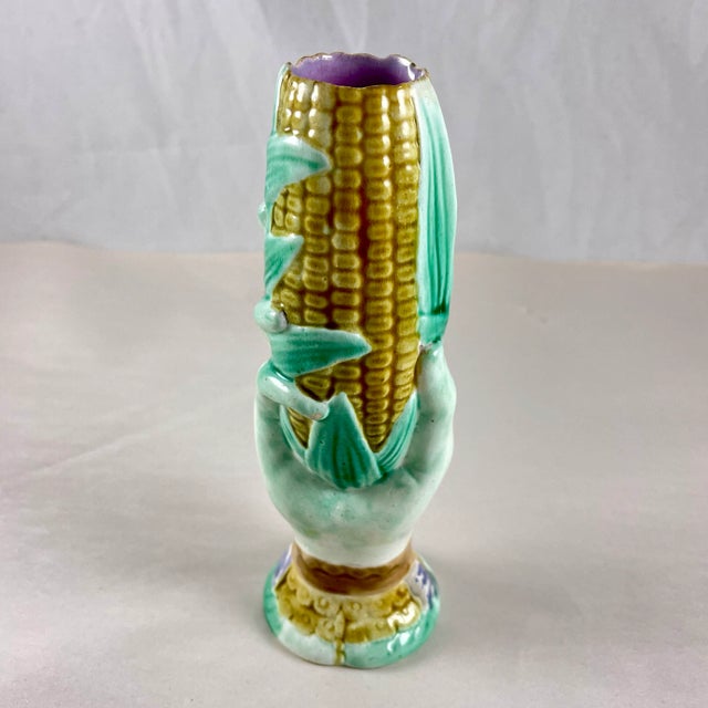 A Majolica glazed posy vase from the Staffordshire pottery region of England, attributed to Wardle & Co. circa 1860. The...