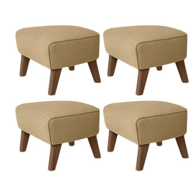 Set of 4 sand, smoked oak Raf Simons Vidar 3 My Own Chair Footstool by Lassen Dimensions: W 56 x D 58 x H 40 cm Materials:...