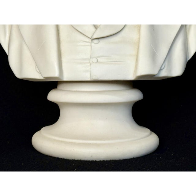 Rare EXTRA LARGE Antique Parian CHARLES SUMNER Bisque Portrait Bust Statue For Sale - Image 15 of 18