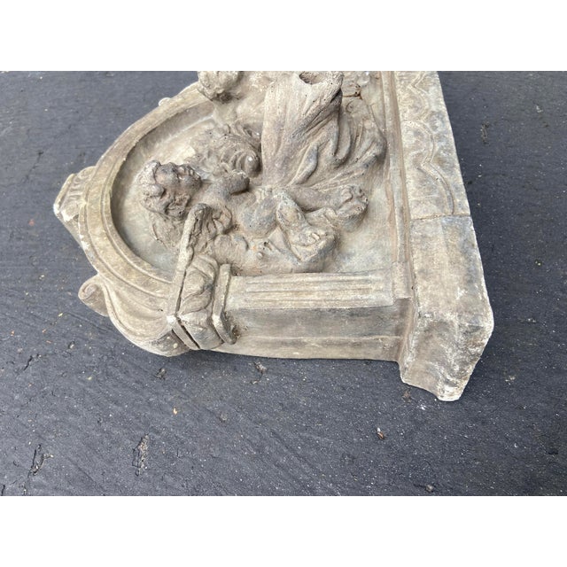 Gray Vintage Table Top Cast Stone Garden Fountain For Sale - Image 8 of 14