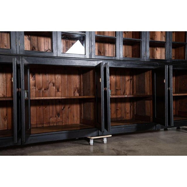 English Ebonised Pine Glazed Dresser, 1920 For Sale - Image 10 of 18