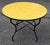 Metal 40" Handcrafted Yellow Moroccan Mosaic Table, Bejmat Style For Sale - Image 7 of 7