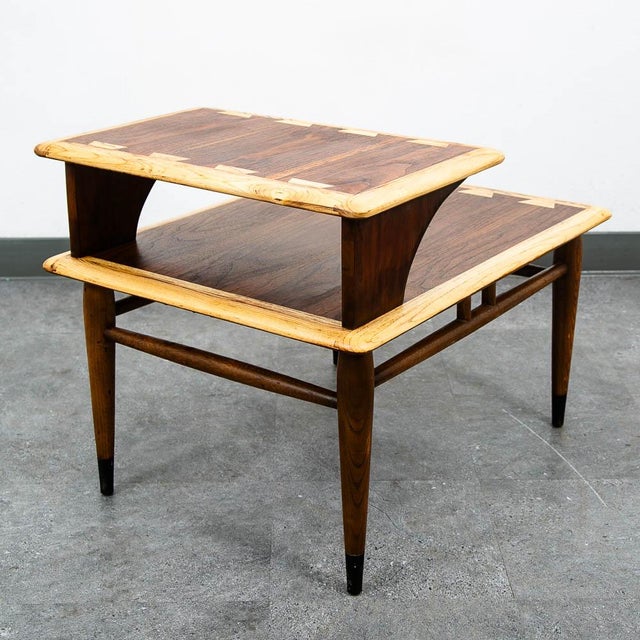 Brown Mid Century Modern End Table Side Nightstand Lane Acclaim Restored Step Up MCM For Sale - Image 8 of 11