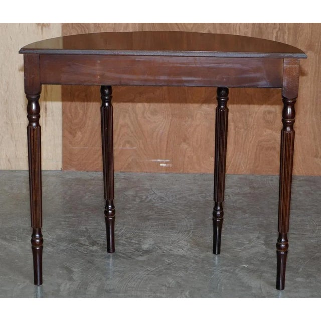 Vintage Flamed Mahogany Demi Line Console Table with Single Drawer For Sale - Image 13 of 18