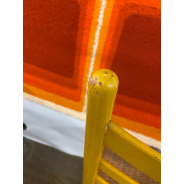 1960s Gio Ponti Style Single Woven Seat Ladder Back Chair For Sale - Image 12 of 12