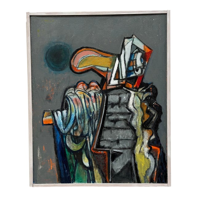 Jack Hammack Original - Neo Expressionist Oil on Board - Abstract Painting 1979 For Sale