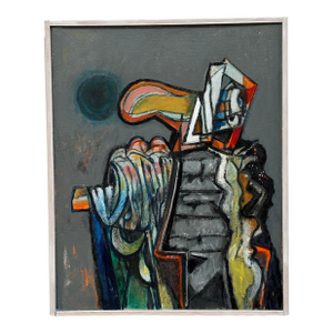 Jack Hammack Original - Neo Expressionist Oil on Board - Abstract Painting 1979