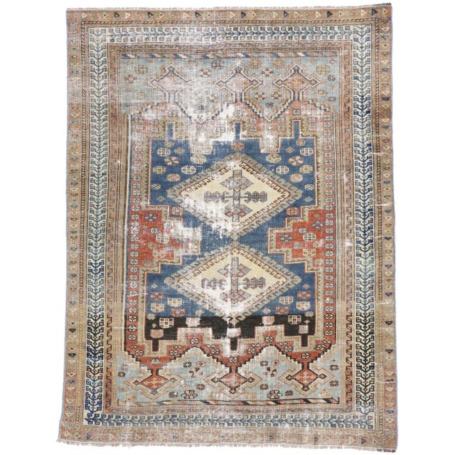 Antique Persian Shiraz Rug - 03'11 X 05'02 For Sale - Image 9 of 9