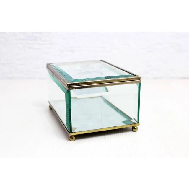 Beveled Glass Jewelry Box, 1950s For Sale - Image 9 of 11