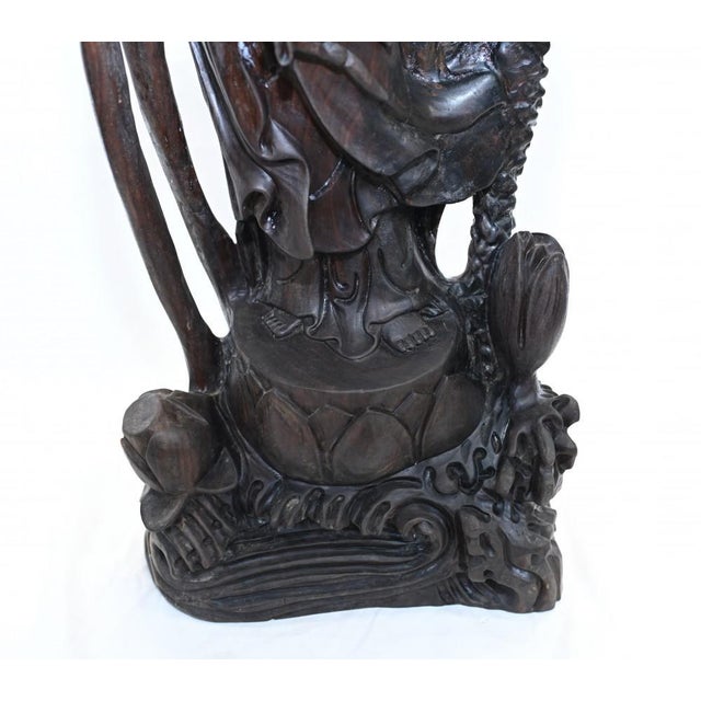 Nepalese Carved Buddha Statue For Sale - Image 5 of 8