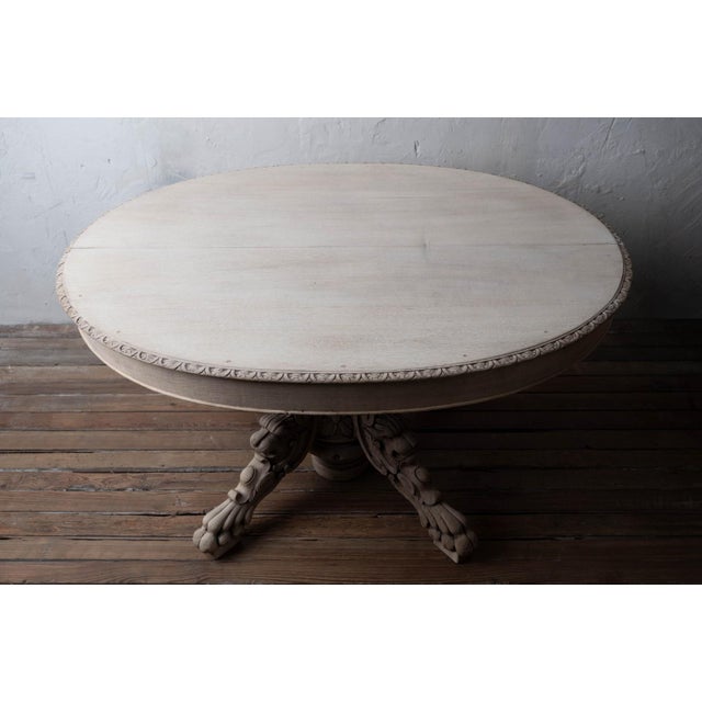 Carved Oak Oval Table, Lion Mask Pedestal, France, 19th Century For Sale - Image 13 of 14