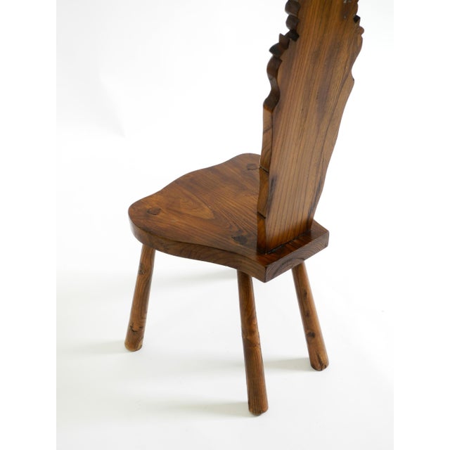 Spanish Wooden Chair with Ornate Backrest, 1960s For Sale - Image 9 of 18