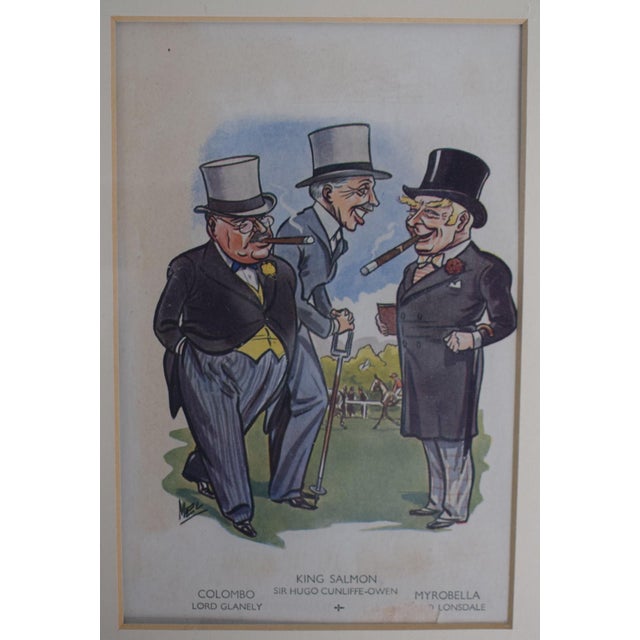 Set X 4 1934 Horseracing & Turf Personalities Caricature Prints For Sale - Image 4 of 6