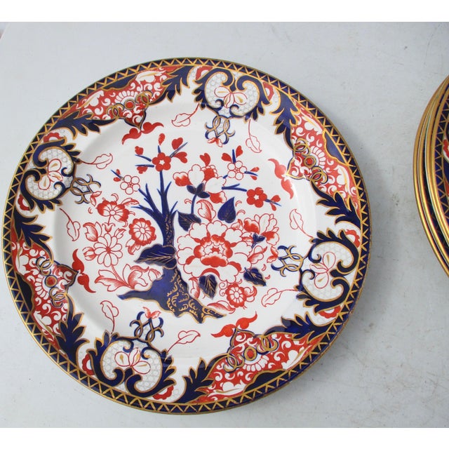 Vintage 20s Royal Crown Derby Porcelain Dinner Plates - Set of 5 For Sale In New York - Image 6 of 8