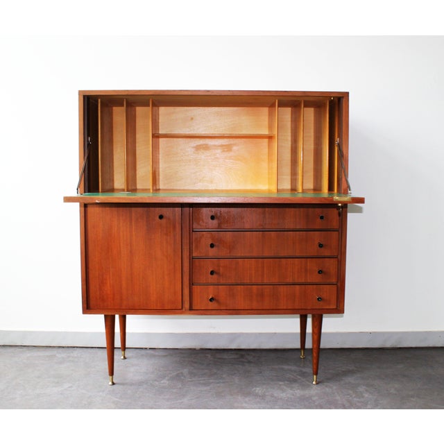 Brown Secretary from MDK, Belgium, 1960s For Sale - Image 8 of 13