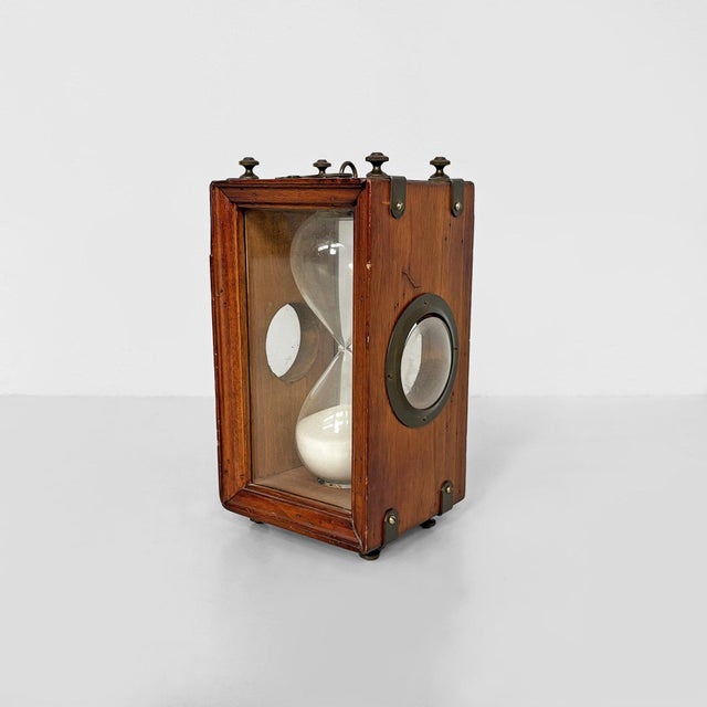 Antique Italian Victorian Wood and Glass Hourglass, 1850s For Sale - Image 4 of 16
