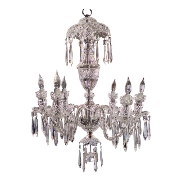 Vintage Waterford Avoca 6 Arm Crystal Chandelier For Sale