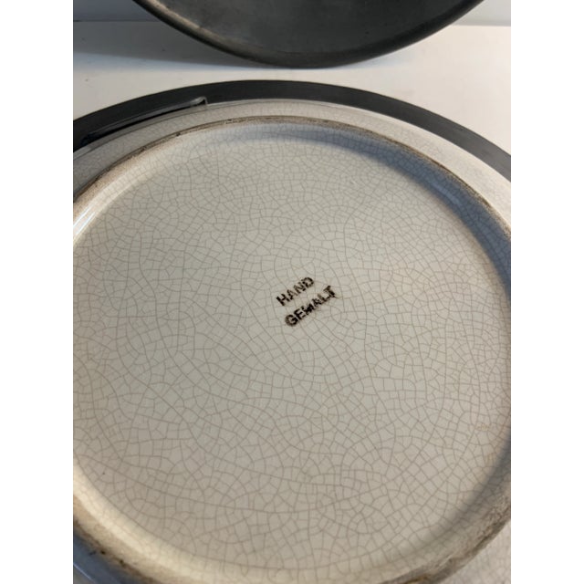 Italian and German Hand-Painted Plates Set/2 For Sale In New York - Image 6 of 8