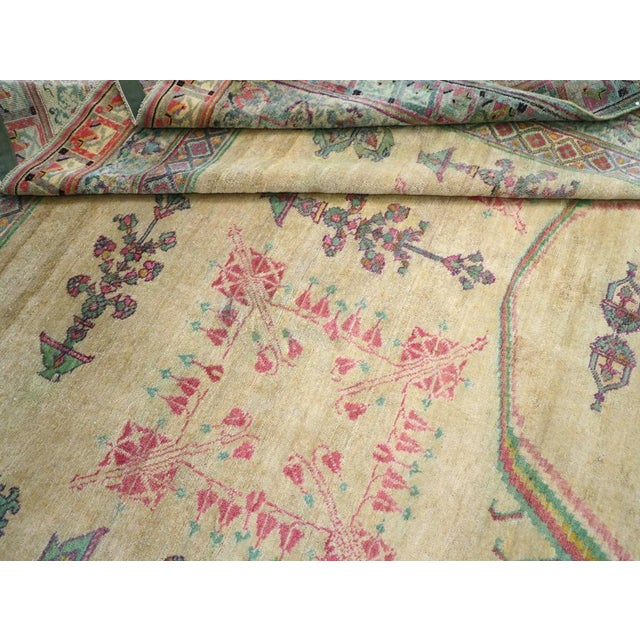 Peach Galerie Shabab Collection Early 20th Century Indian Agra Accent Carpet For Sale - Image 8 of 8