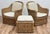 Traditional Vintage Braided Wicker Club Chair Pair With Ottoman For Sale - Image 3 of 16