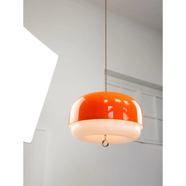 Rare Large Medusa Pendant Lamp in Orange from Guzzini, 1970s For Sale - Image 6 of 18